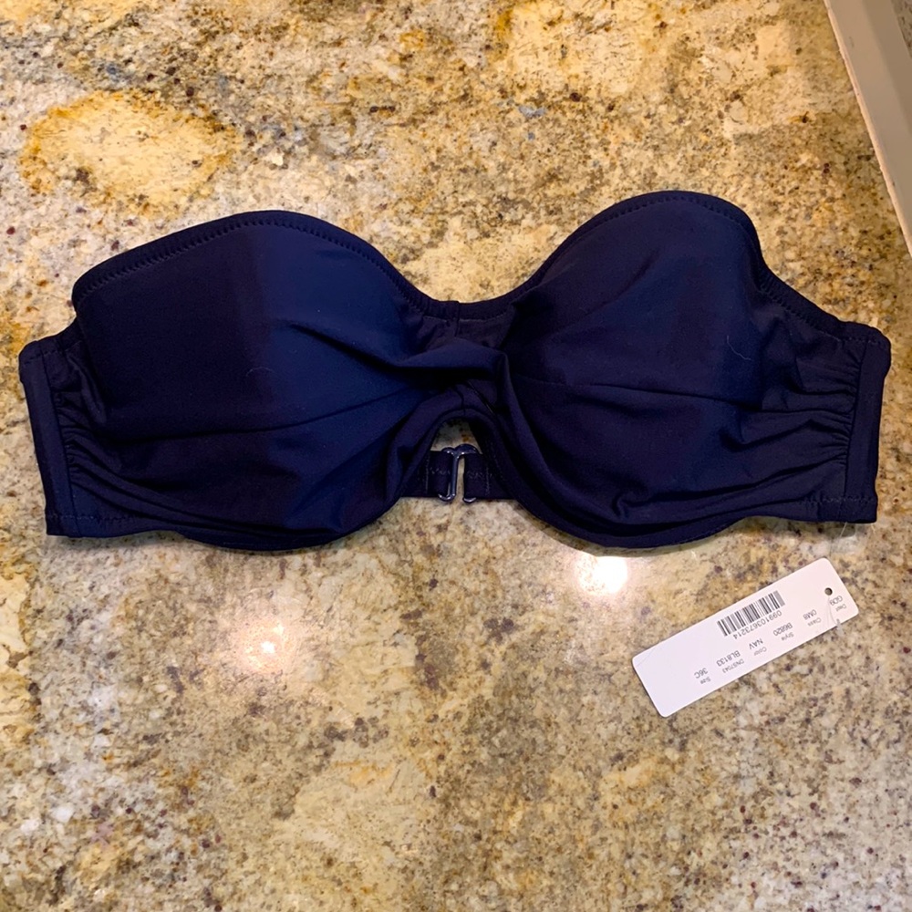 J. Crew Dark Blue Strapless Bikini Top